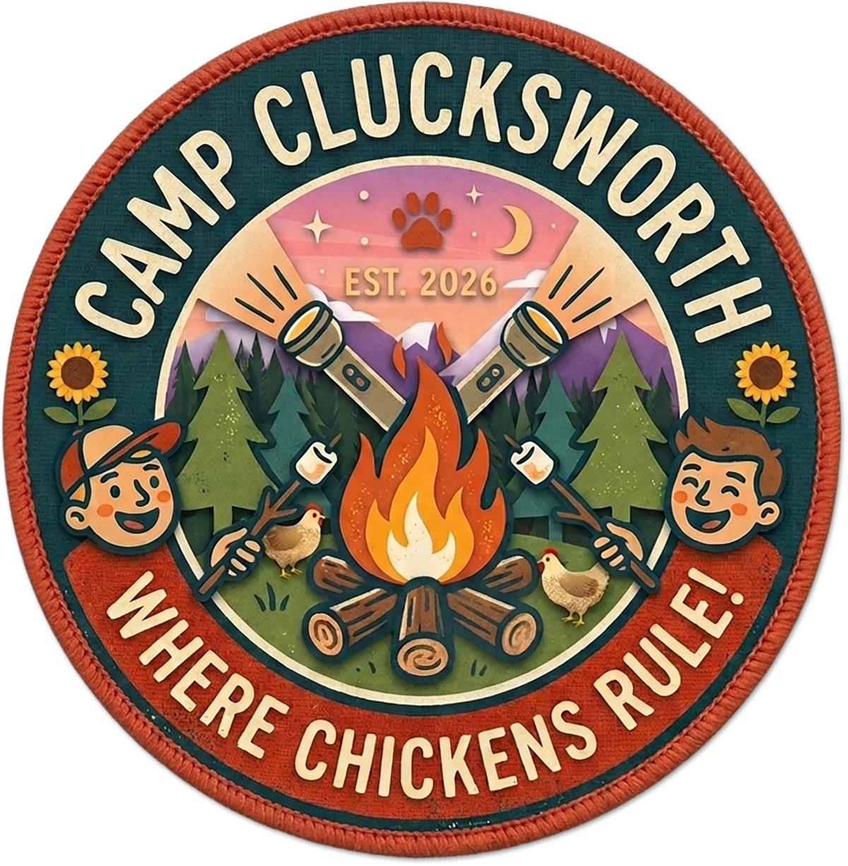 Camp Clucksworth logo